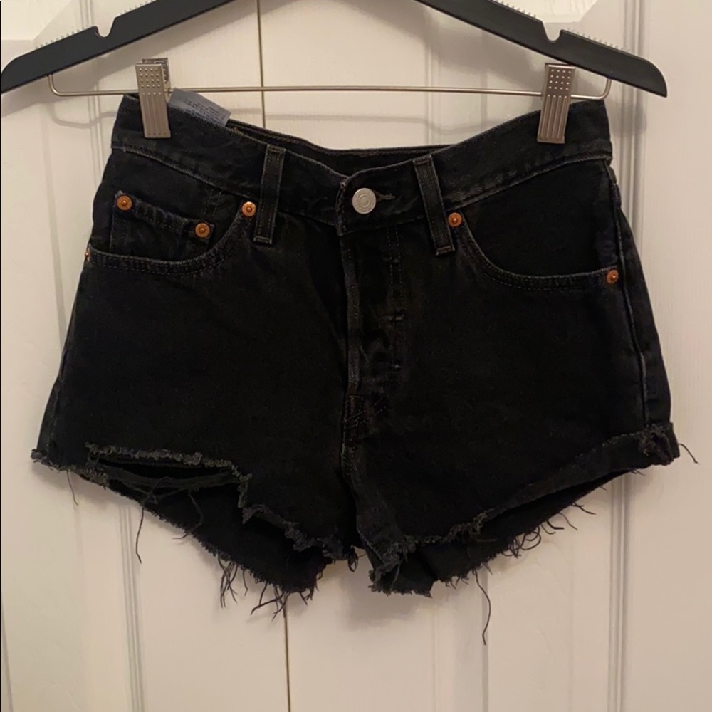 Levi’s black denim shorts